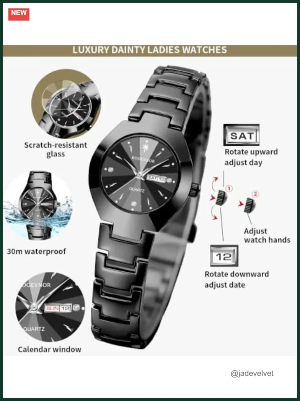 Analog Quartz Dress Watch Dainty Minimalist LadiesWrist Watch Waterproof